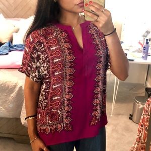 Magenta high low tunic